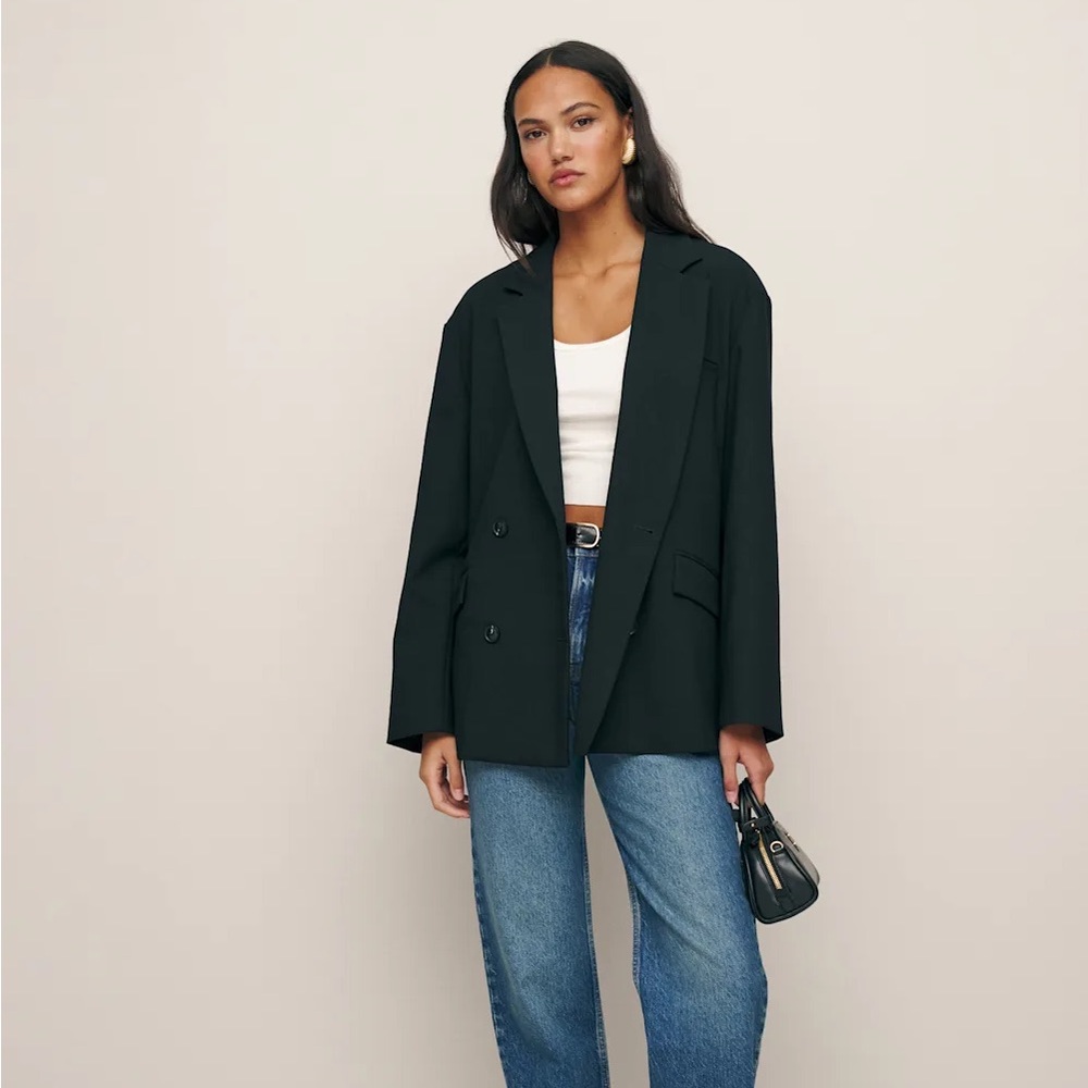 Reformation Natalia Oversized Blazer Black - Size XS